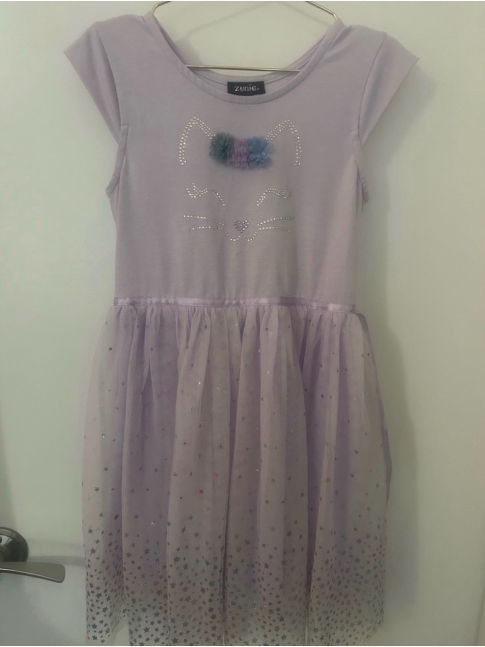 Zunie Lavender Tulle Cat-Applique Dress